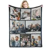 Custom with Words Picture Collage Customized s Birthday Souvenir Gifts Personalized Throw Blanket for Father Mom 220702