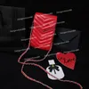 Mobiltelefonpåsar Bag Luxurys Designer Universal Wallet Card Cases Women Phone Crossbody Läder Fashion Square With Chain High E1362901