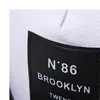 Gorra de béisbol ajustable de algodón con letras de Brooklyn para hombre y mujer, etiqueta de cuero N86, gorras de Hip Hop, sombrero para el sol, Snapback Unisex