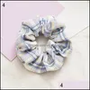 Pony Tails Holder Hair Jewelry Purple Scrunchie Stretch Headband Floral Plaid Scrunchies Women Elastic Bands Korea Ties Girls Accessories Dr