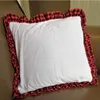 UPS Sublimation Blank Pillow Case Red Lattice DIY Heat Transfer Printing Cushion Cover Throw Sofa Pillowcover Home