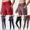 tessuto yoga femminile da allenamento nudo sport joggers pantaloni Lu donne in vita fitness con fitness con due laterali pocke250z