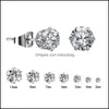 Pary stadnin cZ kryształowe okrągłe małe kolczyki ślub sześć kolczyków 3-10 mm dla kobiet dziewcząt biżuteria prezentstudstud