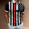 2021 heißer Vintage Patchwork drehen-unten Kragen Polo Shirts Herren Sommer Casual Kurzarm Zip-up Pullover Mode Polo-shirt Männer