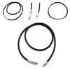 Sample Black Leather Necklace Long Rope Cord/String Pendant Necklaces Making+Bayonet Clasps Jewelry For Man And Women Chokers201Y
