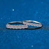 07ct D Color Moissanite Engagement Ring VVS Diamond Half Eternity Wedding Band Solid Sterling Silver Promise Anniversary Rings