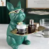 Résine Cool Bulldog Statue Banque de pièces Figurine Décoration de la maison Art moderne Stockage Statue Table Salon Décor Accessoires 220406