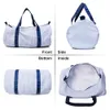 Navy Kid's SeerSucker Duffel Tassen 25 Stks Lot VS Lokale Warehouse Gestreepte Peuter Travel Barrel Bag Overnachting Duffle Beurs Preppy Kinder Travel Tote Domil106-1494