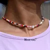 Chokers naturliga skal pärlor kvinna choker sötvatten pärla halsband mode smycken boho rostfritt stål streetwear färgglada tillbehör läker