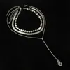 Pendanthalsband Tassels Geometric Halsband Palm Hollow Out Multilayer Silver Chain Charm Jewelry Accessoires Bijouxpendant