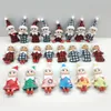 Snabb leverans 21 Stil 2,5 tums julelfdocka Mini Plush Xmas Old Man Dolls Gift On The Clothes Rack Wholesale