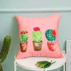 Kussen/decoratief kussenkussenomslag velboa stof sierging vierkant 45 cactus planten print worm kussensloop sofa home decoratiecushion/deco