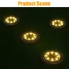 Solar Under Ground Lamp Leds Solar Lawn Light Garden Landscape Path Way Decoration Decking Light Warm White Cold White J220531