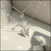 Collares colgantes colgantes de joyas de joyas de doble capa Collar de mariposa de diamante Japón y Corea del Sur Spring Summer DHQF6