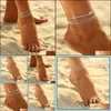 Anklets Jewelry Crystal Anklet Foot Chain Summer Sier Beaded Bracelet Charm Beach Wedding Gift Drop Delivery 2021 Vzoen