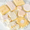 Princess Castle Cookie Press Stamp Happy Birthday Cake Decoration Tool Acryl Cartoon Biscuit Mold Fondant Pastry Cookie Cutter 220815