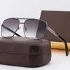 Mode Sonnenbrillen für Männer Metall Quadrat Gold Rahmen UV400 Unisex Vintage Stil Haltung Sonnenbrille Schutz Brillen mit Box