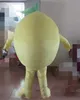 Fruta Party Yellow Lemon Mascot Costume Halloween Characton Character Roupfits Suit Publisth Leflets Roupas Carnaval Unissex Adultos Roupa