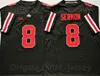 NCAA Ohio State Buckeys Collock 14 KJ Hill Jerseys 8 Trey Sermon 9 Binjimen Victor 5 Garrett Wilson 15 Ezekiel Elliott University Black Red White Team Color