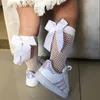 18Y New Fashion Fishnet Socks with cut bows Girls Vintage Spring Summer Fishing Net Bow Short Sock Children Mesh Stocking Accesso3094567