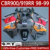 Fairings Kit For HONDA CBR 919RR 900RR 900CC 919CC CBR919 Repsol orange CBR900 RR CBR919RR 98 99 Body 127No.57 CBR 900 919 RR CC 1998 1999 CBR900RR 1998-1999 OEM Bodywork