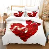 Conjuntos de roupas de cama Love Rose Set para quarto de colchas de cama de cama de cama Come Come Command Evertable Duvet Tampa e travesseiro