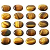 Natural amarelo do tigre o oval liso traseiro de pedra preciosa Cabochões Cura Cakra Cristal Pedra Pedra Caberes Capas Nenhum furo para a fabricação de artesanato de jóias