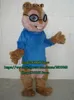 Costume Mascot Poupée Eva Casque Chipmunk Costume Mascot Costume Squirrel Costume de dessin animé Unisexe Party 1063