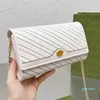 Цепи Bag Cross Body Bodys Сообщение Кошелек Простое линия Натуральная Кожа Одиночные Одиночные Кошельки Печать Письмо Печать Дизайн Высокое Качество Silver H5525