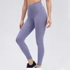 L-85 Materiale nudo Leggings da yoga da donna Completi Tinta unita Sport Abbigliamento da palestra Pantaloni Vita alta Elastico Fitness Lady Collant generale Allenamento