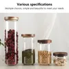 Storage Bottles & Jars High Borosilicate Glass Airtight Wood Lid Canister Kitchen Candy Jar Pasta Rice Food Container Tea Coffee Beans