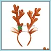 Christmas Decorations Festive Party Supplies Home Garden Ll Headband Hat Fancy Dress Hats Reindeer Antlers Santa Xmas Ki Dhbsi