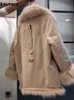 Lautaro Khaki addensato caldo Parka con pelliccia sintetica all'interno e colletto Designer di lusso cappotto invernale giacca abbigliamento donna 2022 T220716