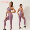 2 pièces sans couture femmes Yoga ensemble vêtements d'entraînement vêtements de sport vêtements de Sport actif soutien-gorge taille haute hanche femme Legging Fiess costume pantalon 220330