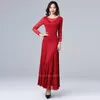 Scenkläder spets kvinnor spanska flamenco tjejer tävling stitching gypsy modern balsal prestanda magdans sexig klänning vestido