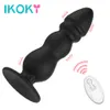 Ikoky 10 Speed ​​Anal Plug Vibrator Erotyczne Sexy Zabawki dla Kobiet Stymulator G-Spot z silnym frajerem do prostaty masażer