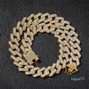 Partihandel Iced Link Chain Mens Rose Gold Chains Thick Necklace Armband Fashion Hip Hop Jewelry