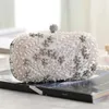 Women's Clutch Bag Crystal Pearl Luxury Handbag Embroidery Evening Wedding for Bridal Shoulder ZD1529 220523