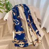 2022 Luxo Luxury Womens Floral Shawl Wrap Autumn and Summer Fashion Silk Salks Classic Long Suquar Ladies Soft Soft