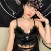 Harajuku Girls Velvet Bralette Top Women Summer Gothic Punk Fashion Black Crop Cute Sweet Sexy Lace Bustier Femme 220325