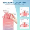 Outdoor Portable Mountaineering Suction Jug 2L Large Water Bottle With Straw Lid and Strap BPA Tritan Leakproof With Time Marker B0608z12