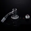 Seamless Beveled Edge Smoking Accessories Blender Spin Banger Nail Fully Weld Quartz Bangers With Spinner Cap Glass Marble Ruby Pearls 10mm 14mm Joint 45 90 Degree