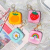 Coin Purses Bag Keychains Silicone Wallet Key Chains Rings Fashion Animal Rabbit Dog Daisy Flower Rainbow Strawberry Keyrings Accessories Jewelry Gifts