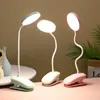 Lâmpadas de mesa Multifunction LED CLAMP Lâmpada de mesa flexível Gósoneck toque clipe de escurecimento para o escritório da cama e computador