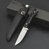 Specialerbjudande H8401 Small Survival Straight Knife D2 Satin Drop Point Blade Ebony Handle Fixed Blade Outdoor Hunting Fishing Knives With Leather Mante
