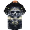 Men's Casual Shirts Short Sleeve Hawaiian Shirt For Men Horror Skulls 3d Guys Summer Street Sports Oversized Clothing MenMen's