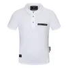 Pleinxplein design męska koszulka polo plein koszulka polo T-shirt z klapami bawełna szczupła prosta moda z krótkim rękawem czarny 90812