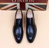 Designer-HOT Sale scarpe eleganti da uomo che tesse il designer di grano nero Scarpe da sposo Homecoming Smoking Slipper Taglia USA: 6-10 548