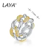 LAYA Clusterring voor dames Hiphop Fashionistas Ice Out Of Cuba Chain Shining Zirkoon 925 Sterling Zilver Party Engagement Boutiqu31167128