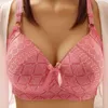 Push Up Bra For Women Plus Size Underwear Wireless Soft Seamless Brasserie Large Cup Bralette Cotton Comfortable Grid Bras L220727